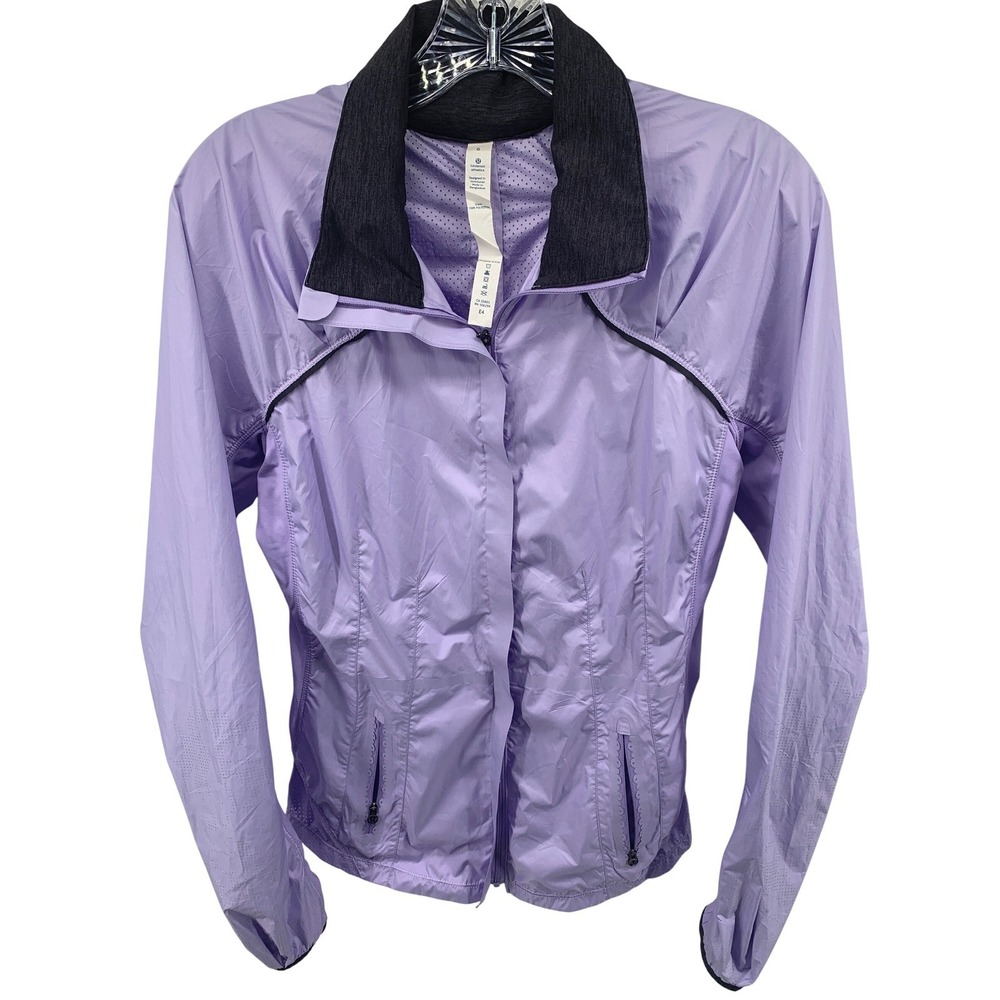 Lululemon Purple Lightweight Full Zip Running Jacket Mesh Vent Women 6